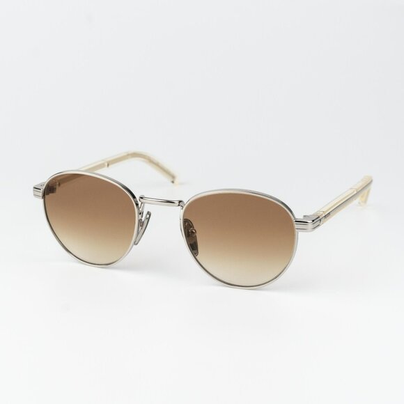 Prada Men Sunglasses Silver Brown Gradient Round PRB52S 1BC80K NEW AUTHENTIC - Picture 1 of 13